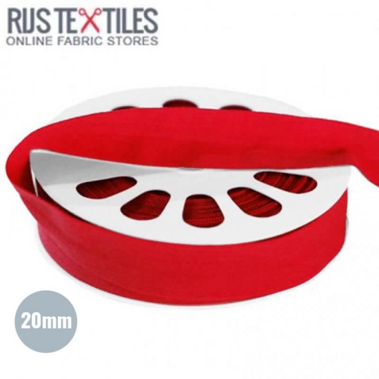 Ruban De Bordage Élastique Mat Rouge 20mm - (Biais Élastique)