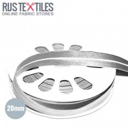 Bias Binding Imitation Leather Silver 20mm