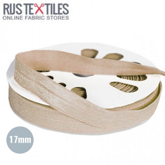 Biaisband Elastisch Beige 17mm - (Banden En Linten)