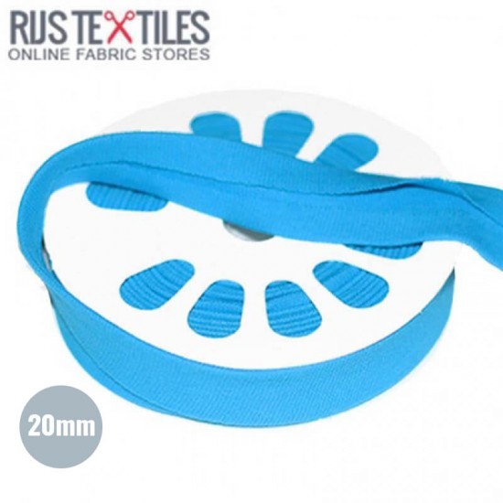 Biais En Jersey Aqua Bleu 20mm - (Rubans)