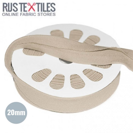 Skråbånd Jersey Beige 20mm - (Bånd)