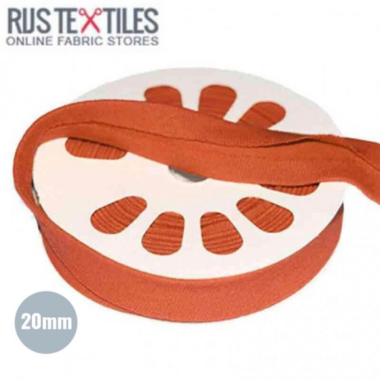 Skråbånd Jersey Brændt Orange 20mm - (Skråbånd Jersey 20mm)