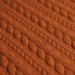 Cable Knit Jacquard Fabric Cognac