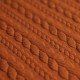 Gebreide Kabel Jacquard Stof Cognac - (Mode Stoffen)