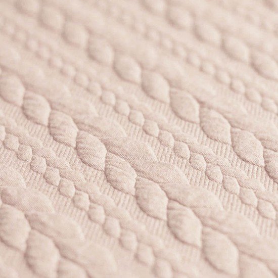 Cable Knit Jacquard Fabric Light Beige - (Fashion Fabrics)