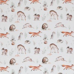 Cotton Poplin Digital Print - Woodland Animals
