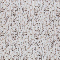 Double Gauze Fabric Digital Print - Dried Flowers Light Brown 