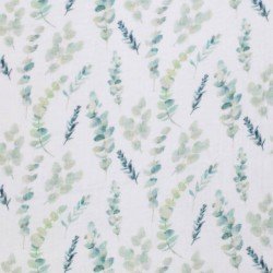 Double Gauze Fabric Digital Print - Eucalyptus Plant