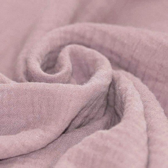Tissu Double Gaze De Coton Vieux Rose - (Tissus Deco)