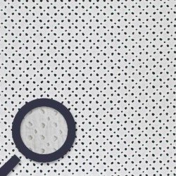 Double Gauze Fabric Embroidered - Open Dots Ecru