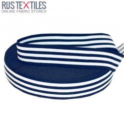 Elastic Tape 40mm Stripe Navy White