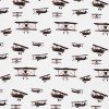 Jersey Cotton Fabric Digital Print - Airplane Light Brown