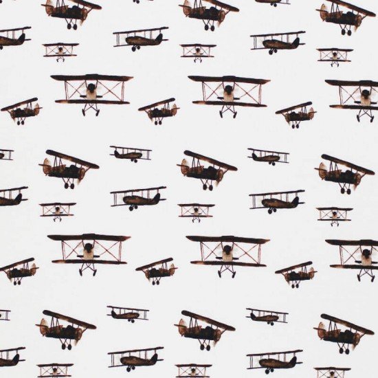 Jersey Di Cotone Stampa Digitale - Aereo Marrone Chiaro - (Jersey Di Cotone Digitale Stampata)