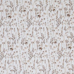 Cotton Poplin Digital Print - Dried Flowers Light Brown