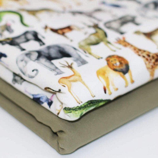 Jersey Cotton Fabric Digital Print - Safari