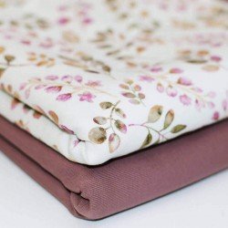 Jersey Katoen Digitale Print - Bladeren Old Mauve Jersey Katoen Digitale Print - Bladeren Old Mauve