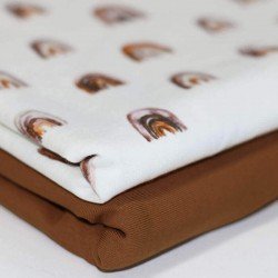 Jersey Katoen Digitale Print - Mini Regenboog Licht Bruin Jersey Katoen Digitale Print - Mini Regenboog Licht Bruin