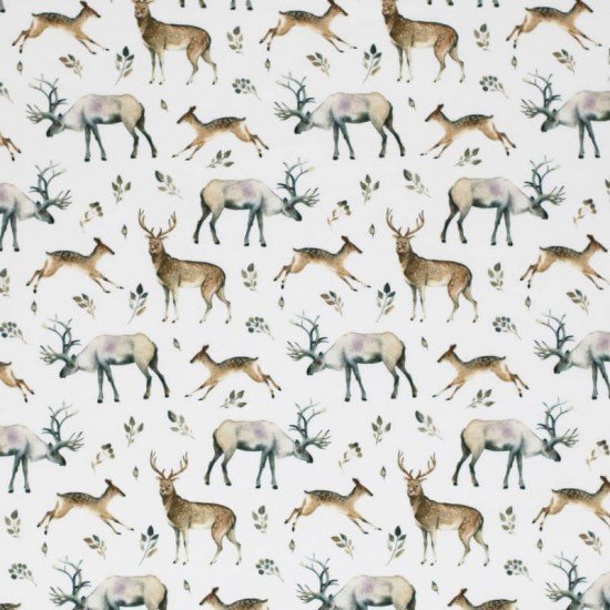 Jersey Cotton Fabric Digital Print - Reindeer Jersey Cotton Fabric Digital Print - Reindeer - (Jersey Cotton Fabric Digital Print)