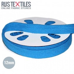 Flat Cotton Cord Aqua 12mm