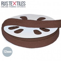 Flat Cotton Cord Brown 12mm