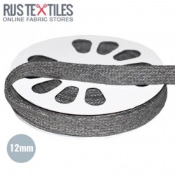 Flat Cotton Cord Melee Dark Grey 12mm