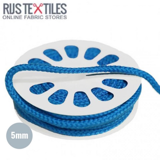 Cotton Cord Aqua 5mm (Per Meter) - (Cord (Haberdashery))