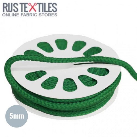 Cotton Cord Grass Green 5mm (Per Meter) - (Cord (Haberdashery))