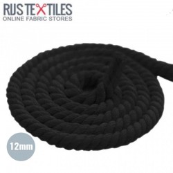 Cotton Cord (Rope) Black 12mm