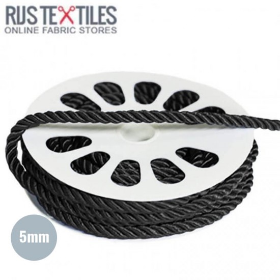 Silk Cord Black 5mm - (Silk Cord 5mm )