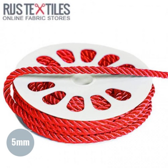 Cordelette En Satin Rouge 5mm - (Cordelettes En Satin 5mm )