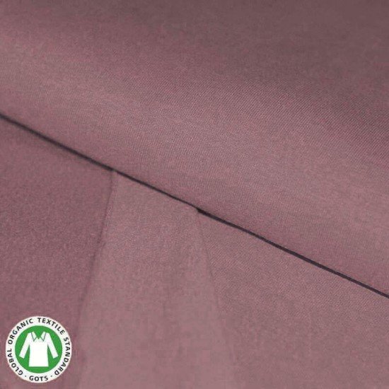 Bio Tessuto Di Sweatshirt Ruvido (Gots) Mauve Antico - (Jersey Tessuti)