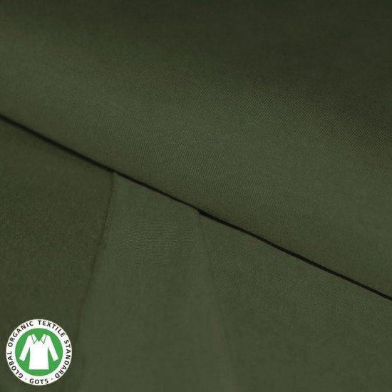 Organic Isoli Sweat Stof (Gots) Militærgrøn - (Jerseystoffer)
