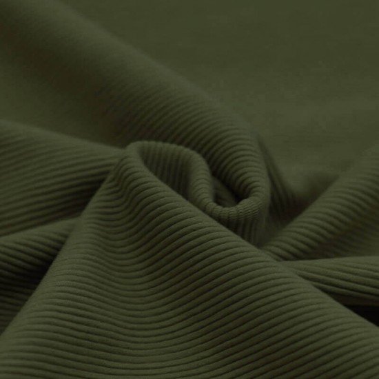 Ottoman Rib Jersey Fabric Army Green - (Jersey Fabrics)