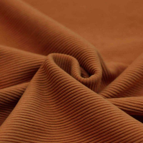 Tissu Jersey Ottoman Côte Cognac - (Tissu Jersey Ottoman Côte)