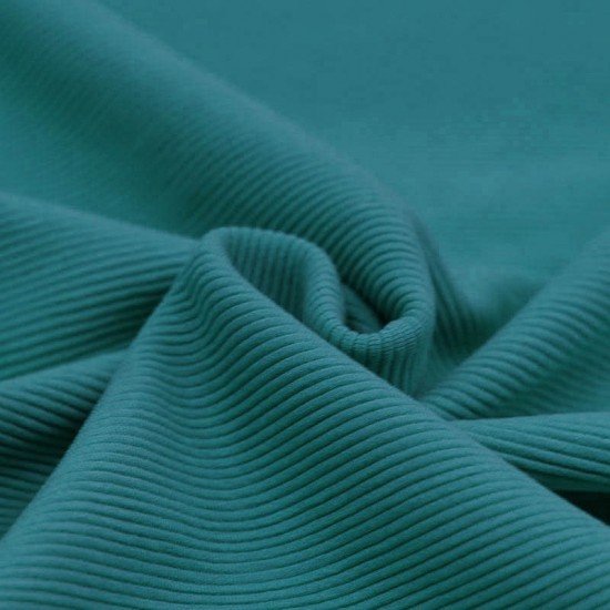 Ottoman Rib Jersey Fabric Petrol - (Jersey Fabrics)