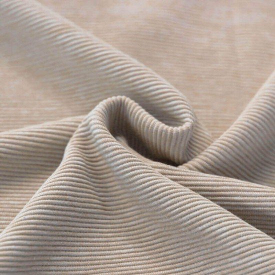Ottoman Rib Jersey Fabric Light Beige Melange - (Jersey Fabrics)