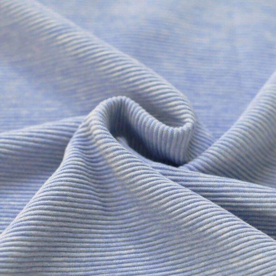 Ottoman Rib Jersey Fabric Light Jeans Melange