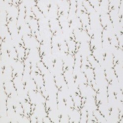 Double Gauze Fabric Digital Print - Pussy Willow Branch