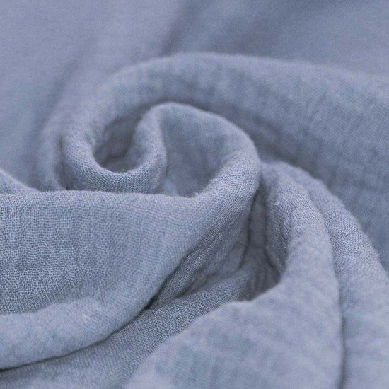 Tissu Double Gaze De Coton Jeans Clair - (Tissus Deco)