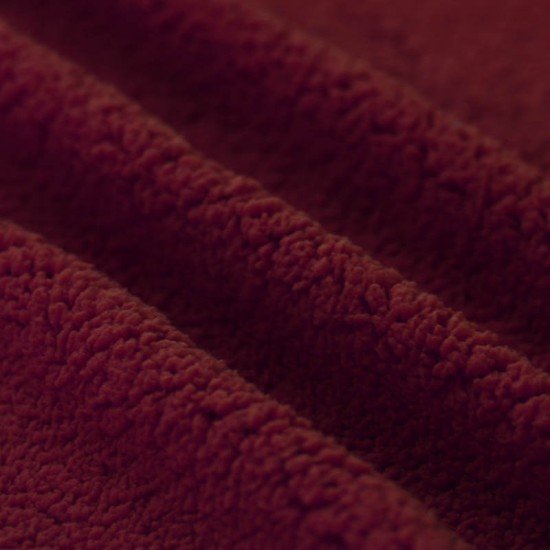 Tissu Fourrure Mouton Bordeaux - (Tissu Fourrure Mouton)