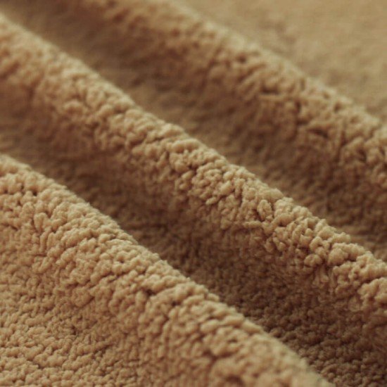 Tissu Fourrure Mouton Chameau - (Tissu Fourrure Mouton)