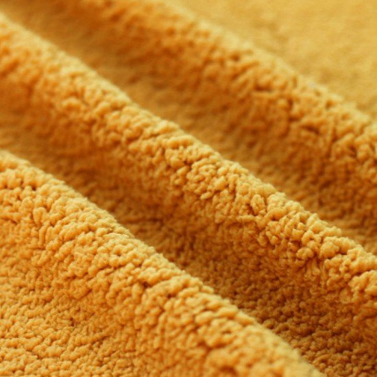 Curly Teddy Fabric Ocher