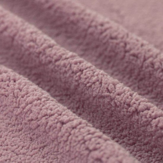Curly Teddy Fabric Old Pink