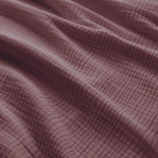 Tissu Gaze De Coton Épais (Triple Layer) Vieux Mauve - (Tissus Deco)