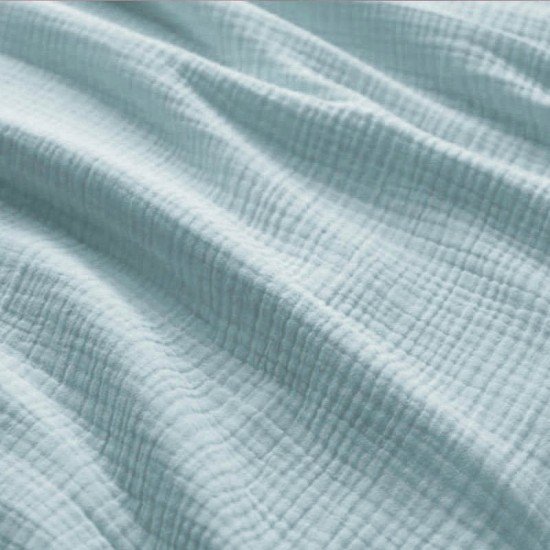 Tissu Gaze De Coton Épais (Triple Layer) Mer Verte - (Tissus Deco)
