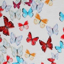 Digital Print Viscose Jersey - Watercolor Butterfly Beige