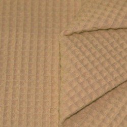 Waffle Pique Fabric Camel