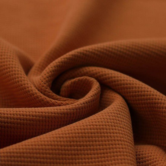Tessuto Jersey Di Waffle Piqué Cognac - (Jersey Tessuti)