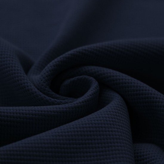 Tissu Jersey Gaufré Tricoté Marine - (Tissus Jersey)