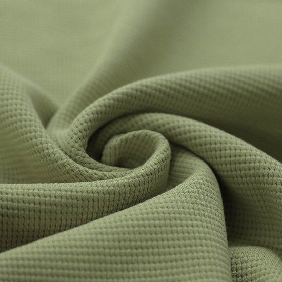 Waffelstrick Jersey Stoff Olive - (Jersey Stoffe)